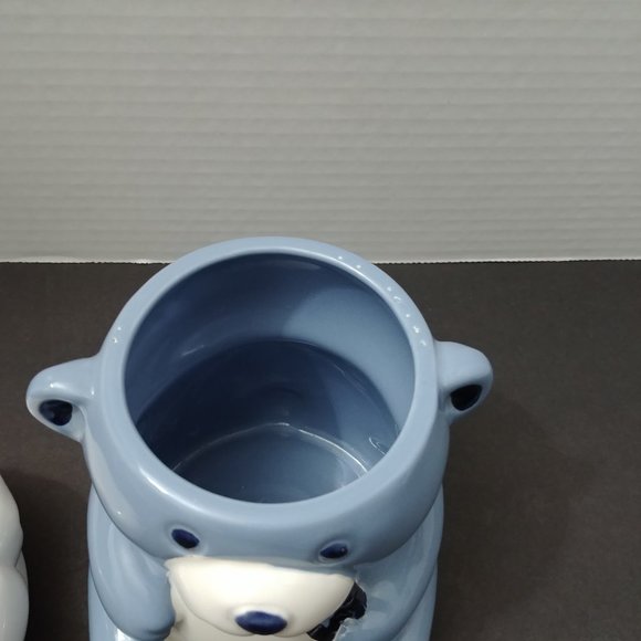 Vintage Blue Bear Canister w/Bakers Hat Lid - Picture 6 of 8